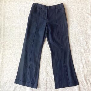 J.Crew Navy Blue Wide Leg Linen Pants - Size 6